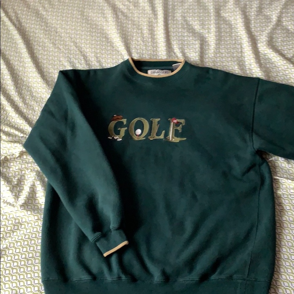green vintage Golf crewneck sweater